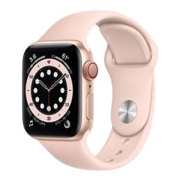 Apple Watch (Series 6) 2020 GPS + Cellular 44 mm - Acero inoxidable Oro - Correa deportiva Rosa