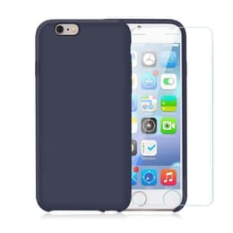 Funda iPhone 6 Plus/6S Plus y 2 protectores de pantalla - Silicona - Azul