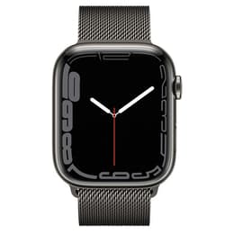 Apple Watch Series 7 (2021) GPS + Cellular 45 mm - Acero inoxidable Grafito - Pulsera Milanese Loop Negro