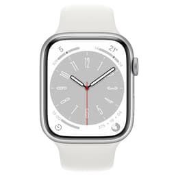 Apple Watch (Series 8) 2022 GPS + Cellular 45 mm - Aluminio Plata - Correa deportiva Blanco
