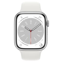 Apple Watch Series 8 (2022) GPS + Cellular 45 mm - Aluminio Plata - Correa deportiva Blanco