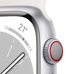 Apple Watch Series 8 (2022) GPS + Cellular 45 mm - Aluminio Plata - Correa deportiva Blanco