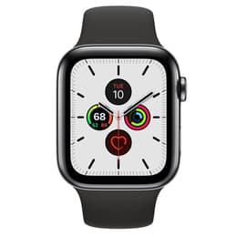 Apple Watch (Series 5) 2019 GPS + Cellular 44 mm - Acero inoxidable Negro espacial - Correa deportiva Negro