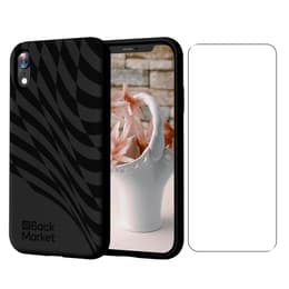 Back Market Funda iPhone XR y pantalla protectora - Plástico reciclado - Ola negra