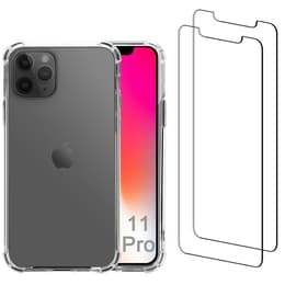 Funda iPhone 11 Pro y 2 protectores de pantalla - Plástico reciclado - Transparente