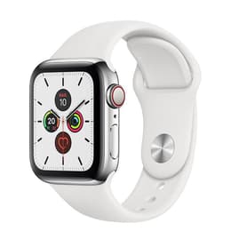 Apple Watch (Series 5) 2019 GPS + Cellular 40 mm - Acero inoxidable Plata - Deportiva Blanco