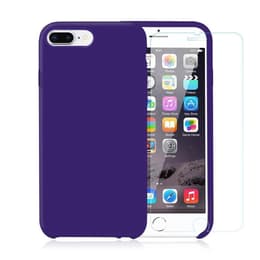 Funda iPhone 7 Plus/8 Plus y 2 protectores de pantalla - Silicona - Púrpura