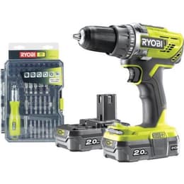 Perceuse Visseuse sans fil 18V RYOBI One+ R18DD3-220SA59 - 2 batteries de 2 Ah - 1 tournevis - cliquet + 58 acessoires - 1 sac Taladro / Atornillador
