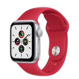 Apple Watch (Series 5) 2019 GPS 40 mm - Aluminio Plata - Correa loop deportiva Rojo