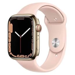 Apple Watch Series 7 (2021) GPS + Cellular 41 mm - Acero inoxidable Oro - Correa deportiva Rosa