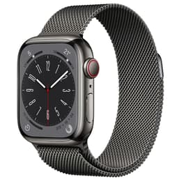 Apple Watch Series 8 (2022) GPS + Cellular 41 mm - Acero inoxidable Grafito - Pulsera Milanese Loop Negro