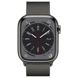 Apple Watch Series 8 (2022) GPS + Cellular 41 mm - Acero inoxidable Grafito - Pulsera Milanese Loop Negro