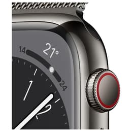 Apple Watch Series 8 (2022) GPS + Cellular 41 mm - Acero inoxidable Grafito - Pulsera Milanese Loop Negro
