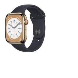 Apple Watch Series 8 (2022) GPS + Cellular 41 mm - Acero inoxidable Oro - Correa deportiva Negro