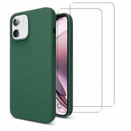 Funda iPhone 11 y 2 protectores de pantalla - Silicona - Verde