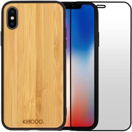 Funda iPhone X/XS y pantalla protectora - Madera - Madera