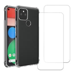 Funda Google Pixel 5 y 2 protectores de pantalla - TPU - Transparente