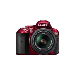 Réflex D5300 - Rojo + Nikon Nikon AF-S DX Nikkor 18-55 mm f/3.5-5.6G DX VR f/3.5-5.6