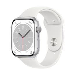 Apple Watch (Series 8) 2022 GPS 45 mm - Aluminio Plata - Correa deportiva Blanco