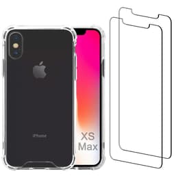 Funda iPhone XS Max y 2 protectores de pantalla - Plástico reciclado - Transparente