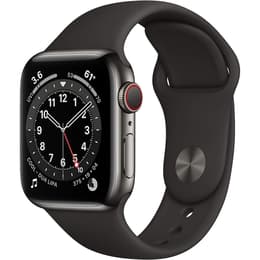 Apple Watch (Series 6) 2020 GPS + Cellular 40 mm - Acero inoxidable Grafito - Correa deportiva Negro