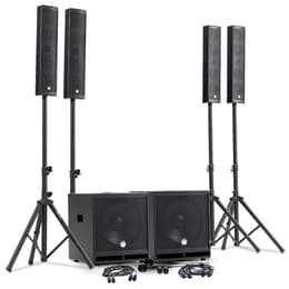 Système Sonorisation Complet 2400W DJ BM SONIC, 4 Enceintes satellites, 2x Méga SUB 38cm USB/Bluetooth, Supports Câbles, Micros Altavoces PA