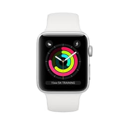 Apple Watch (Series 3) 42 mm - Acero inoxidable Plata - Deportiva Blanco