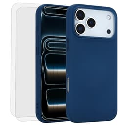 Funda iPhone 17 Pro y 2 protectores de pantalla - Silicona - Azul