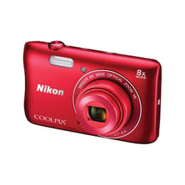 Cámara compacta Coolpix S3700 - Rojo + Nikon Nikkor 8x Wide Optical Zoom 25-200mm f/3.7-6.6 VR f/3.7-6.6