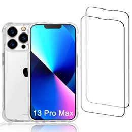 Funda iPhone 13 Pro Max y 2 protectores de pantalla - Plástico reciclado - Transparente