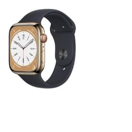 Apple Watch Series 8 (2022) GPS + Cellular 45 mm - Acero inoxidable Oro - Correa deportiva Negro