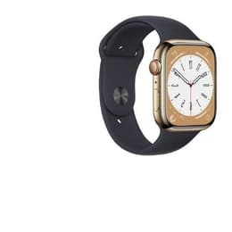 Apple Watch Series 8 (2022) GPS + Cellular 45 mm - Acero inoxidable Oro - Correa deportiva Negro