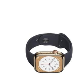 Apple Watch Series 8 (2022) GPS + Cellular 45 mm - Acero inoxidable Oro - Correa deportiva Negro