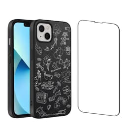 Back Market Funda iPhone 13 mini y pantalla protectora - Plástico reciclado - Negro & Blanco