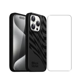Back Market Funda iPhone 15 Pro y pantalla protectora - 100% biodegradable - Ola negra