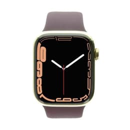 Apple Watch (Series 7) 2021 GPS + Cellular 45 mm - Acero inoxidable Oro - Correa deportiva Cerezo oscuro