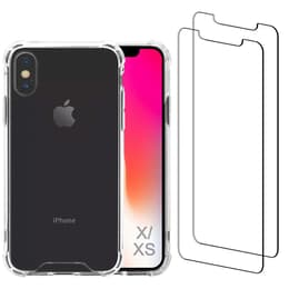 Funda iPhone X/XS y 2 protectores de pantalla - Plástico reciclado - Transparente