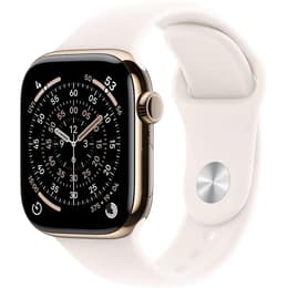 Apple Watch Series 11 (2025) GPS + Cellular 46 mm - Titanio Oro - Correa deportiva Blanco