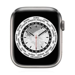 Apple Watch Series 7 (2021) GPS + Cellular 45 mm - Titanio Plata - Correa deportiva Negro