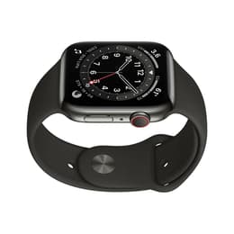 Apple Watch (Series 6) 2020 GPS + Cellular 44 mm - Acero inoxidable Grafito - Correa deportiva Negro