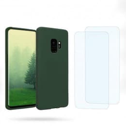 Funda Galaxy S9 y 2 protectores de pantalla - Silicona - Verde