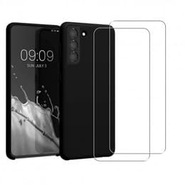 Funda Galaxy S21+ 5G y 2 protectores de pantalla - Silicona - Negro
