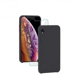 Funda iPhone XR y pantalla protectora - Silicona - Negro