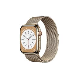 Apple Watch (Series 8) 2022 GPS + Cellular 45 mm - Acero inoxidable Oro - Pulsera Milanese Loop Oro