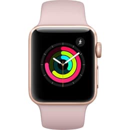 Apple Watch (Series 3) 2017 GPS 38 mm - Aluminio Oro rosa - Correa deportiva Rosa