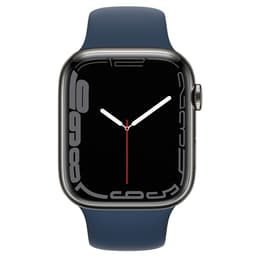 Apple Watch (Series 7) 2021 GPS + Cellular 45 mm - Acero inoxidable Grafito - Correa deportiva Azul