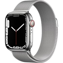 Apple Watch (Series 7) 2021 GPS + Cellular 41 mm - Acero inoxidable Plata - Pulsera Milanese Loop Plata