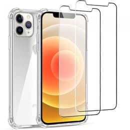 Funda iPhone 12 Pro Max y 2 protectores de pantalla - TPU - Transparente