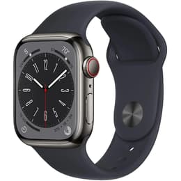 Apple Watch (Series 8) 2022 GPS + Cellular 41 mm - Acero inoxidable Gris - Correa deportiva Gris