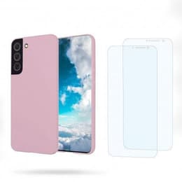 Funda Galaxy S22 5G y 2 protectores de pantalla - Silicona - Rosa
